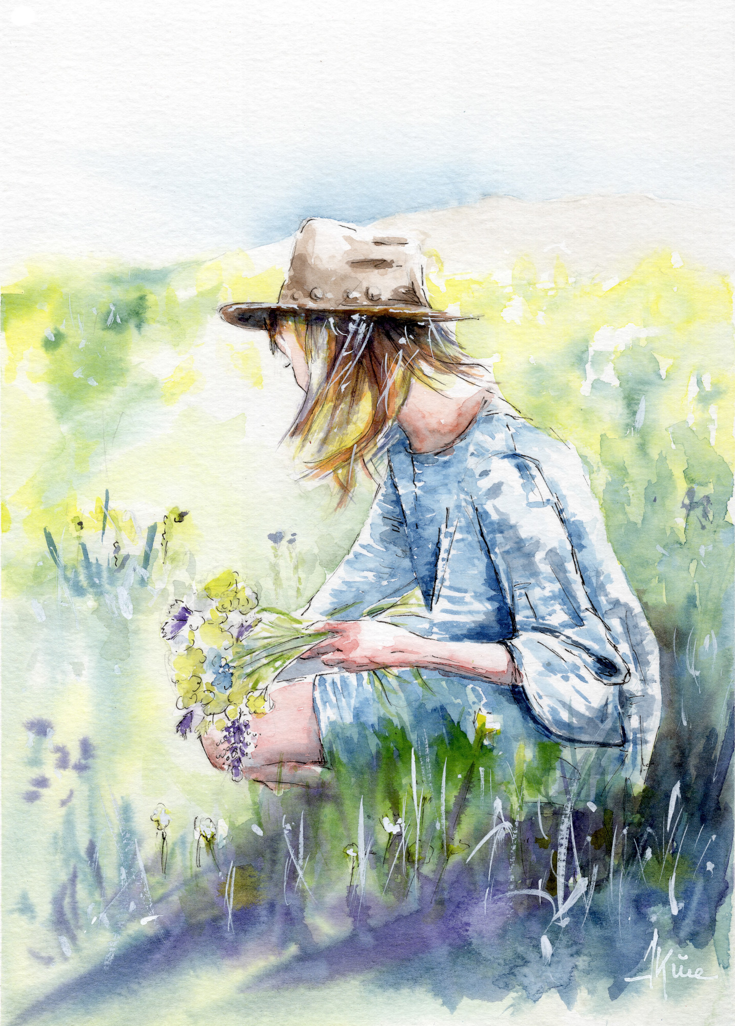 Cueillette de fleurs - light