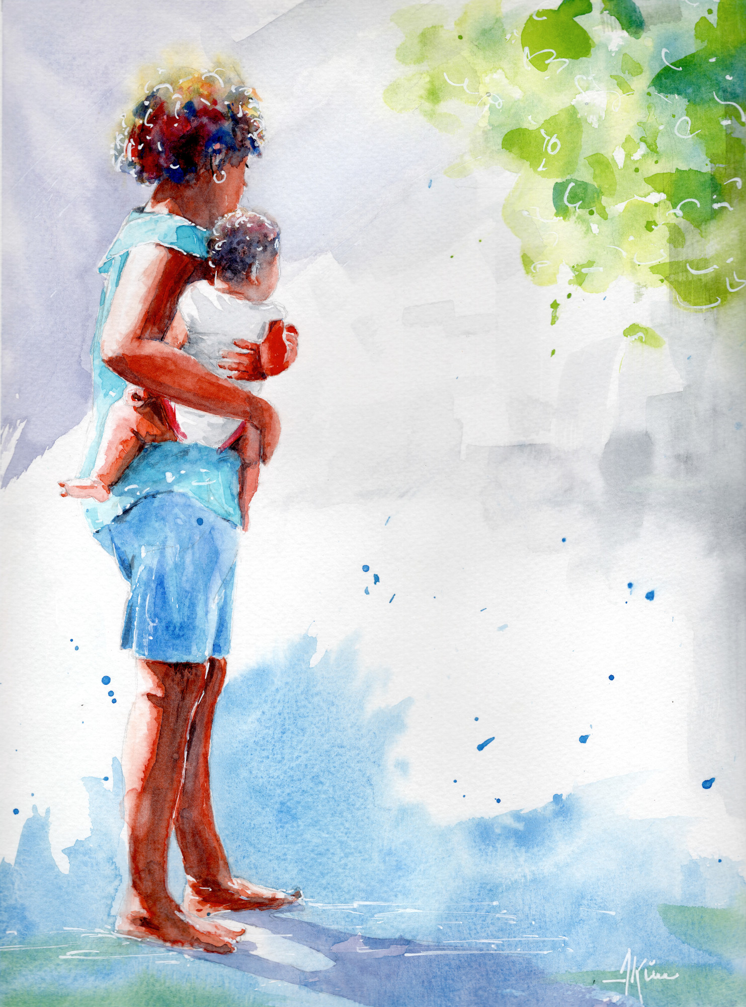 Femme et son enfant - light