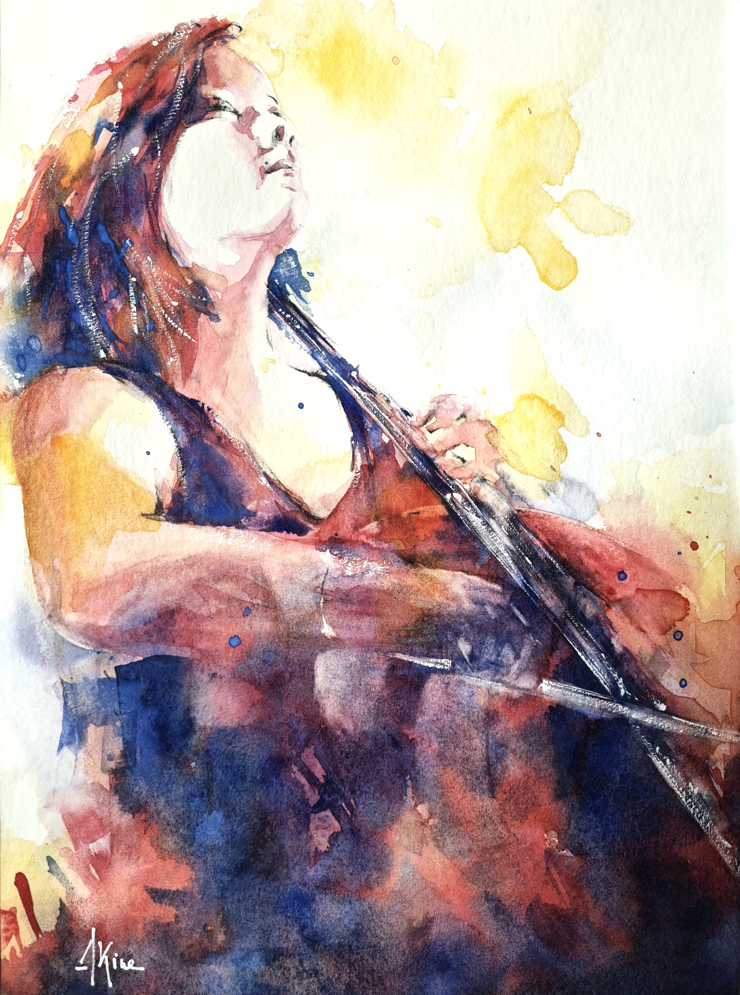 Violoncelliste petit format - light
