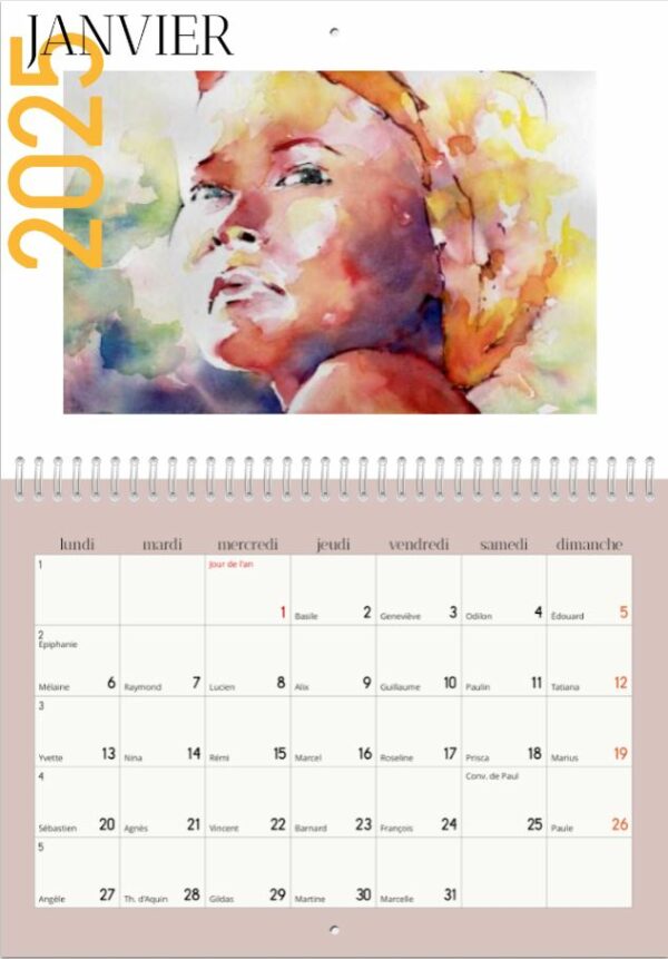 Calendrier 2025 aquarelles – Image 2