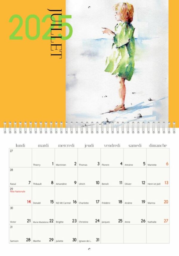 Calendrier 2025 aquarelles – Image 8